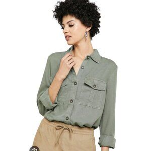Topshop Pocket Detail Button Down Shirt